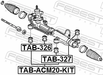 TABACM20KIT Febest Сайлентблок кріплення рульової рейки