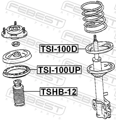 TSI100UP Febest Проставка (гумове кільце) пружини передньої, верхня