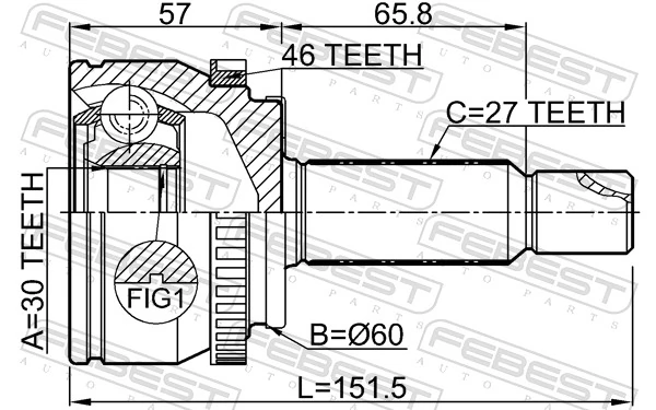 1210SD11A46 Febest Граната зовнішня