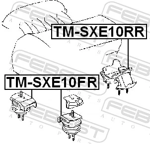 TMSXE10FR Febest Подушка (опора) двигуна, ліва/права