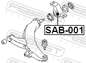SAB001 Febest Сайлентблок переднього нижнього важеля