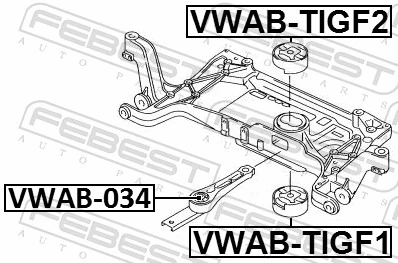 VWAB034 Febest Задня подушка двигуна