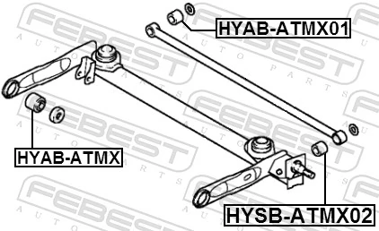 HYABATMX Febest Сайлентблок балки моста