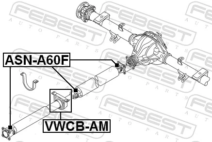 VWCBAM Febest Підвісний підшипник карданного валу