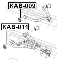 KAB011 Febest Сайлентблок переднього нижнього важеля