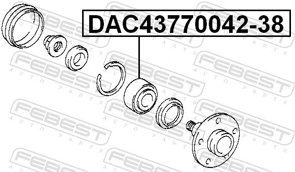 DAC4377004238 Febest Підшипник маточини передньої