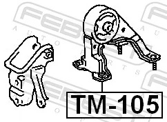TM105 Febest Задня подушка двигуна