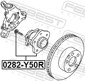 0282Y50R Febest Маточина задня