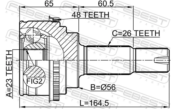 0110ACU35A48R Febest ШРКШ зовнішній задній
