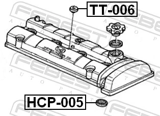 HCP005 Febest Прокладка клапанної кришки двигуна, кільце