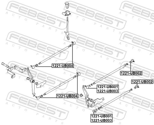 1221UB004 Febest Накінечник тяги КПП