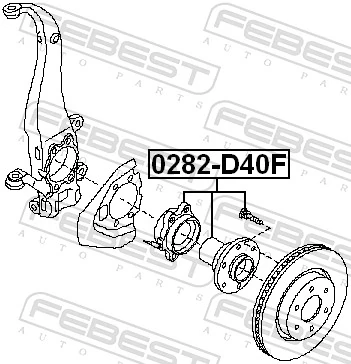 0282D40F Febest Маточина (передня)