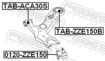 0120ZZE150 Febest Кульові на авто