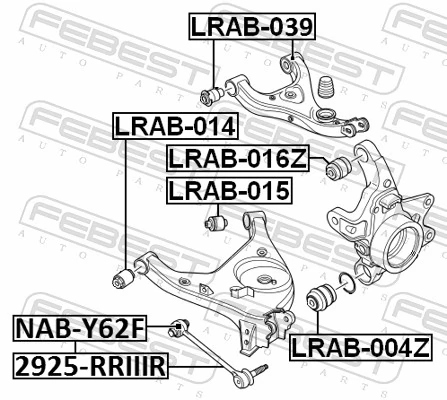 LRAB015 Febest Сайлентблок задньої тяги