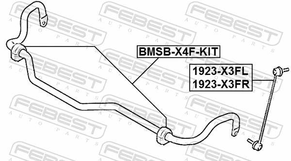BMSBX4FKIT Febest Втулка стабілізатора переднього