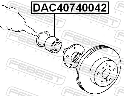 DAC40740042 Febest Підшипник маточини передньої