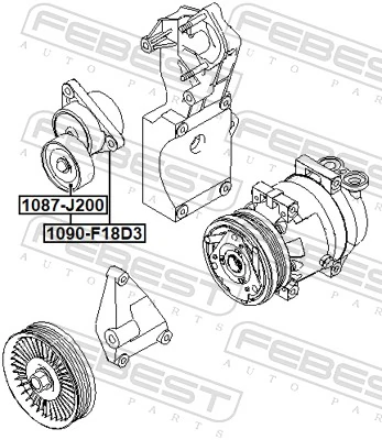 Ролик натягувача приводного ременя Parts-Mall 96344236