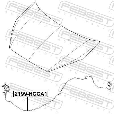 2199HCCA1 Febest Трос замка капота