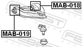 MAB019 Febest Сайлентблок переднього верхнього важеля