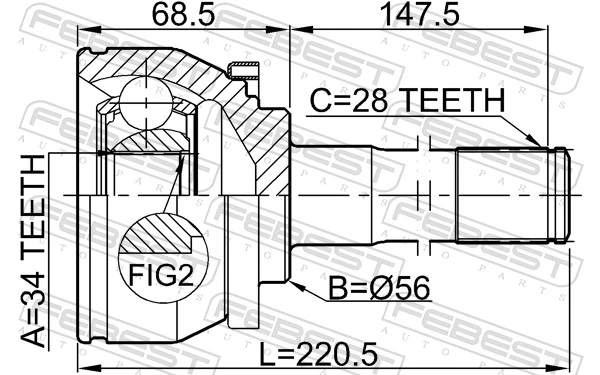 1210TER Febest Граната зовнішня