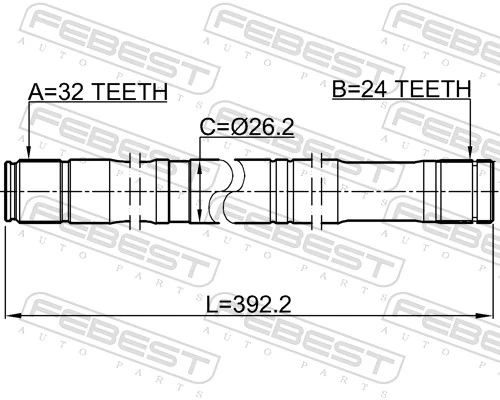 0112CDT220RH Febest Привід передній правий