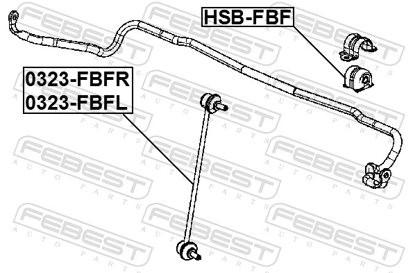 HSBFBF Febest Втулка стабілізатора переднього
