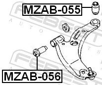 MZAB055 Febest Сайлентблок переднього нижнього важеля