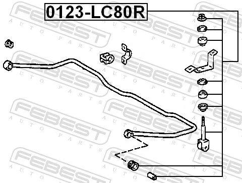 0123LC80R Febest Тяжка стабілізатора, заднього