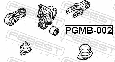 PGMB002 Febest Подушка (опора) двигуна, задня (сайлентблок)