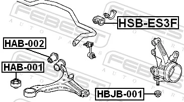 HSBES3F Febest Втулка стабілізатора переднього