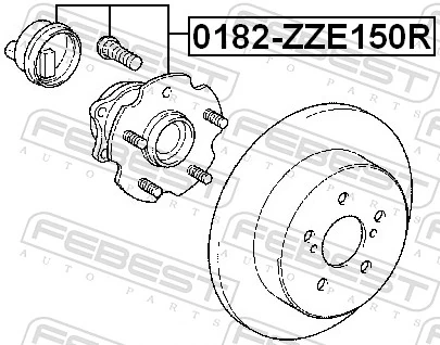0182ZZE150R Febest Маточина задня