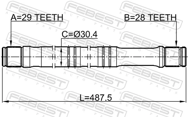 2112TTFLH Febest Привід лівий