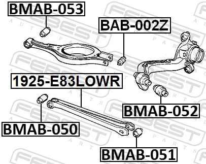 BMAB052 Febest Сайлентблок задньої підвіски