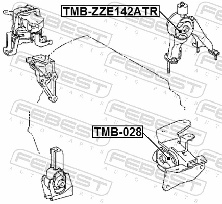 TMBZZE142ATR Febest Задня подушка двигуна