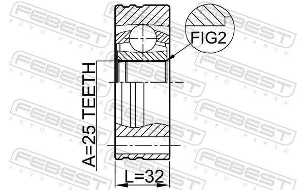 1911E34 Febest ШРКШ зовнішній задній