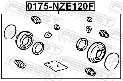 0175NZE120F Febest Ремкомплект гальмівної системи