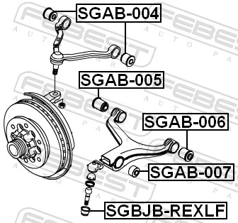 SGAB006 Febest Сайлентблок переднього нижнього важеля