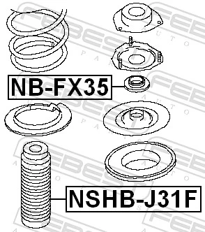 NBFX35 Febest Підшипник опори амортизатора