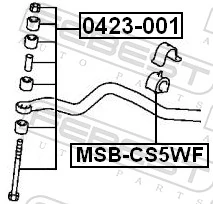 MSBCS5WF Febest Втулка стабілізатора переднього
