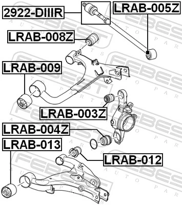 LRAB008Z Febest Сайлентблок верхнього важеля