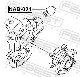 NAB021 Febest Сайлентблок задньої підвіски