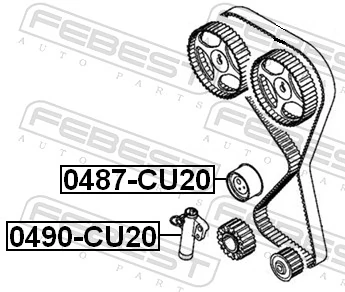 0487CU20 Febest Ролик натягувач