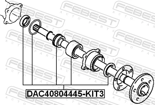 DAC40804445KIT3 Febest Підшипник ступиці задньої