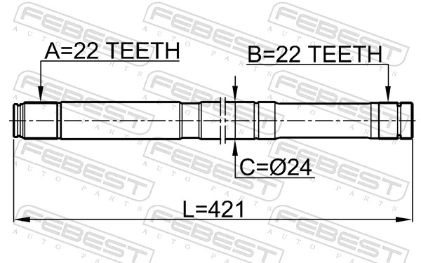0212B10MTLH Febest Привід лівий