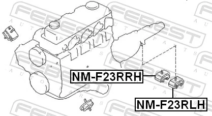 NMF23RLH Febest Подушка трансмісії (опора коробки передач), ліва