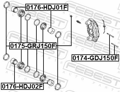 0176HDJ01F Febest Поршень гальмівного супорта переднього