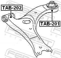 TAB201 Febest Сайлентблок переднього нижнього важеля