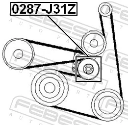 0287J31Z Febest Натяжна планка поліклинового ременя