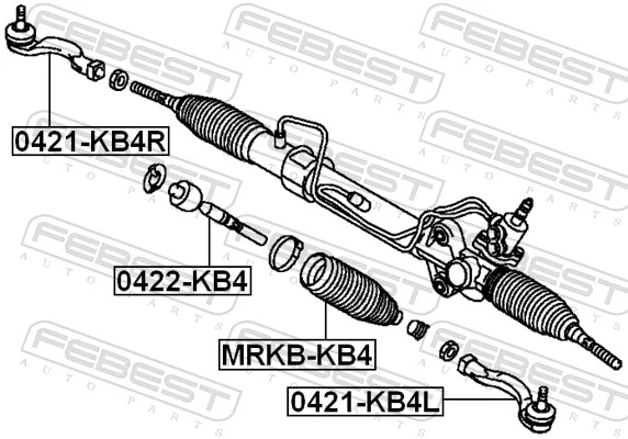0421KB4R Febest Зовнішній наконечник рульової тяги