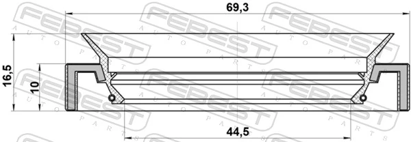 95HAS46691016C Febest Сальник піввісі переднього моста, лівої